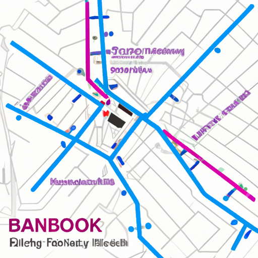 מפה מאוירת המציגה אזורים ומתקנים מרכזיים בנמל התעופה של בנגקוק