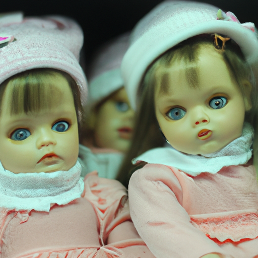 1. תמונה של מגוון בובות תינוקות ריאליסטיות המוצגות בחנות.