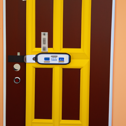 תמונה של דלת מוכנה היטב עם מידות מסומנות למנעול החכם