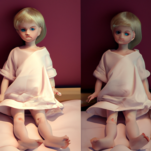 3. השוואת תמונות של שתי בובות תינוק בנקודות מחיר שונות, המראה את ההבדל באיכות ובריאליזם.